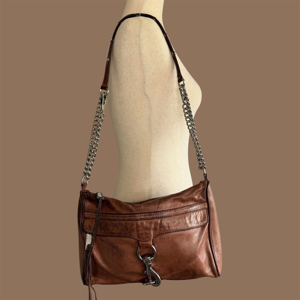 Rebecca Minkoff MAC Morning After Clutch Distressed Leather Shoulder Crossbody